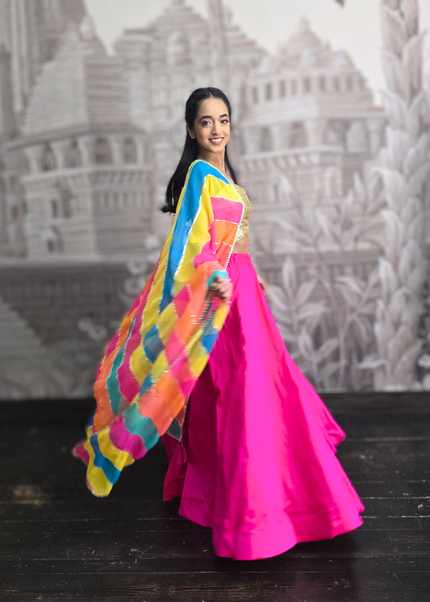 Readymade Hot Pink Silk skirt/lehnga (various sizes)