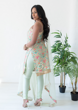 One Shoulder Mia Mint Green & Multicolour Pajami Suit (sizes 4-16)