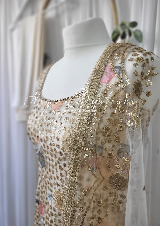 Bella Cream Sleeveless Pajami Suit (bespoke)