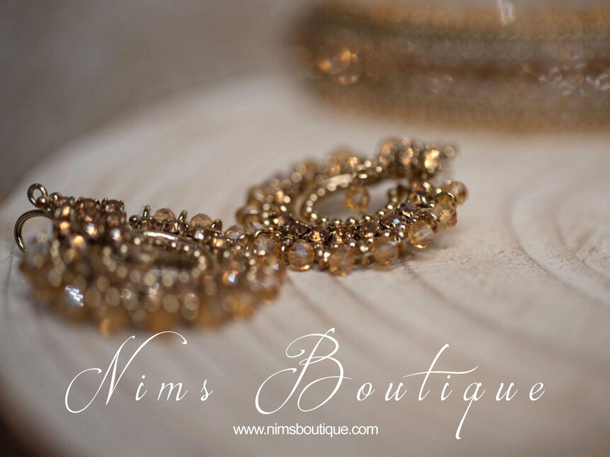 Nims Boutique Vidya Gold Stone Earrings