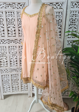 The NB Classic Long Sleeved Peach Silk Salwar Suit (bespoke only)
