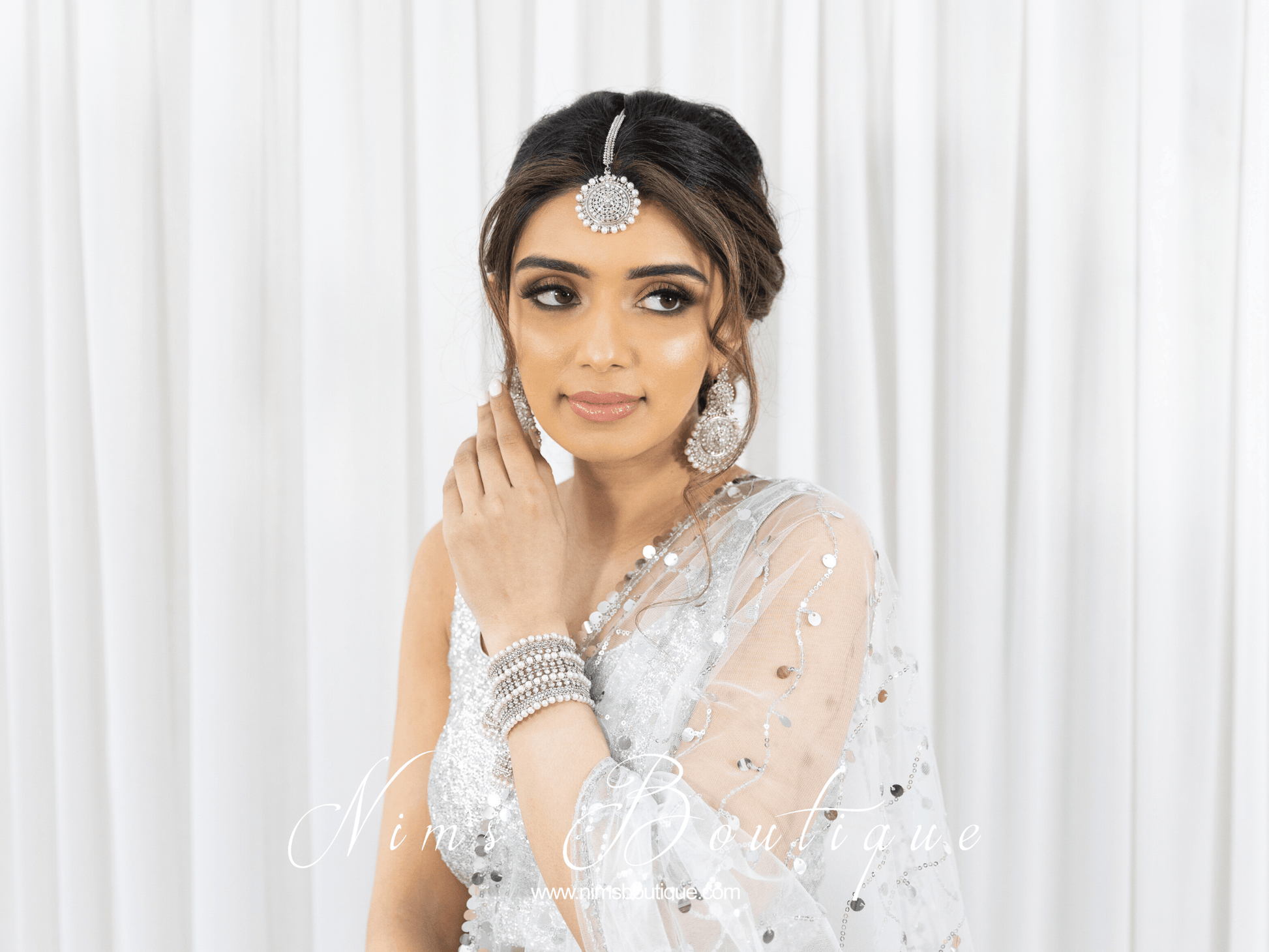 Nims Boutique Royal Silver Tikka Set