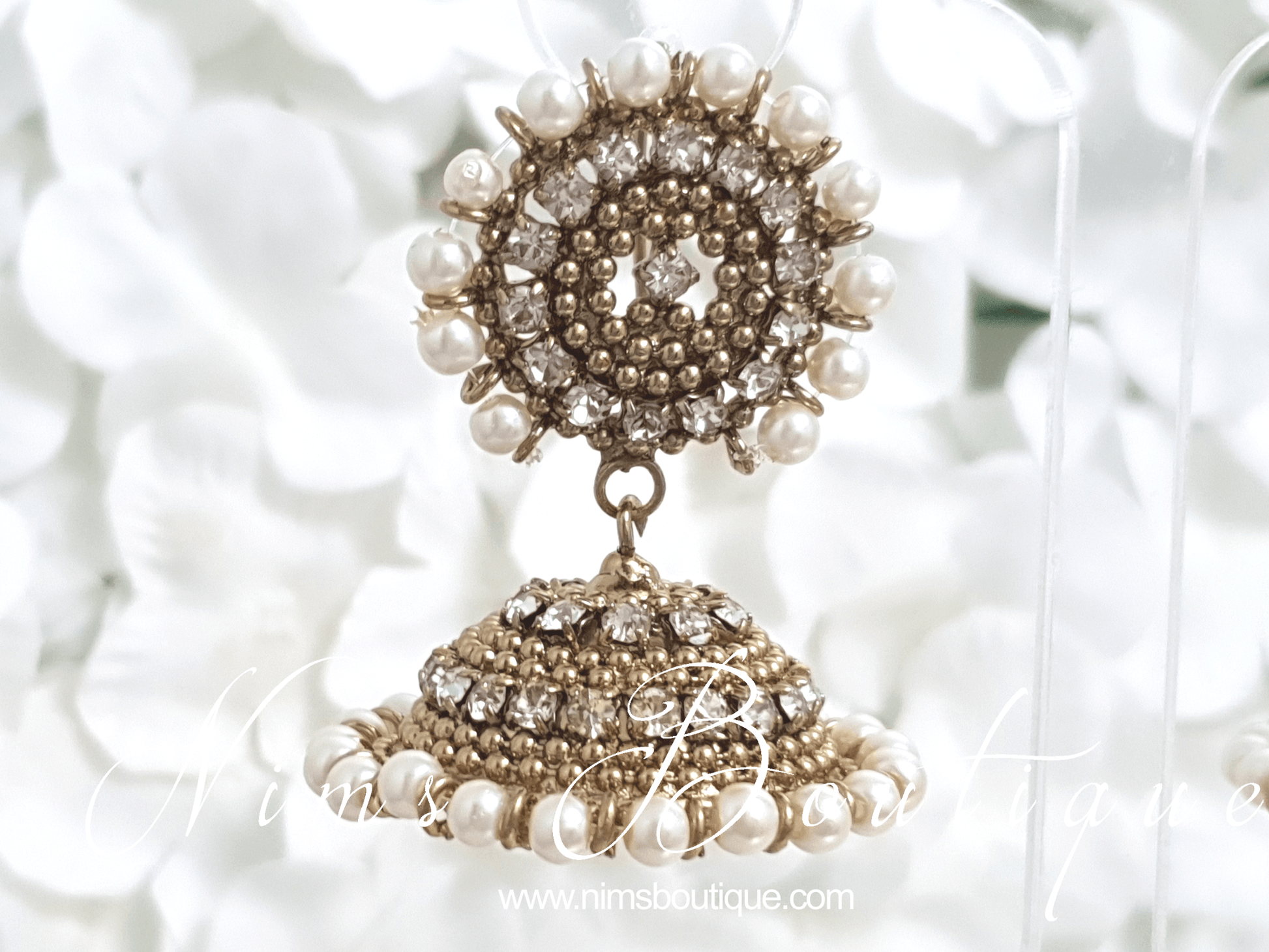 Nims Boutique Chandni Royal Antique Gold & Pearl Chumke