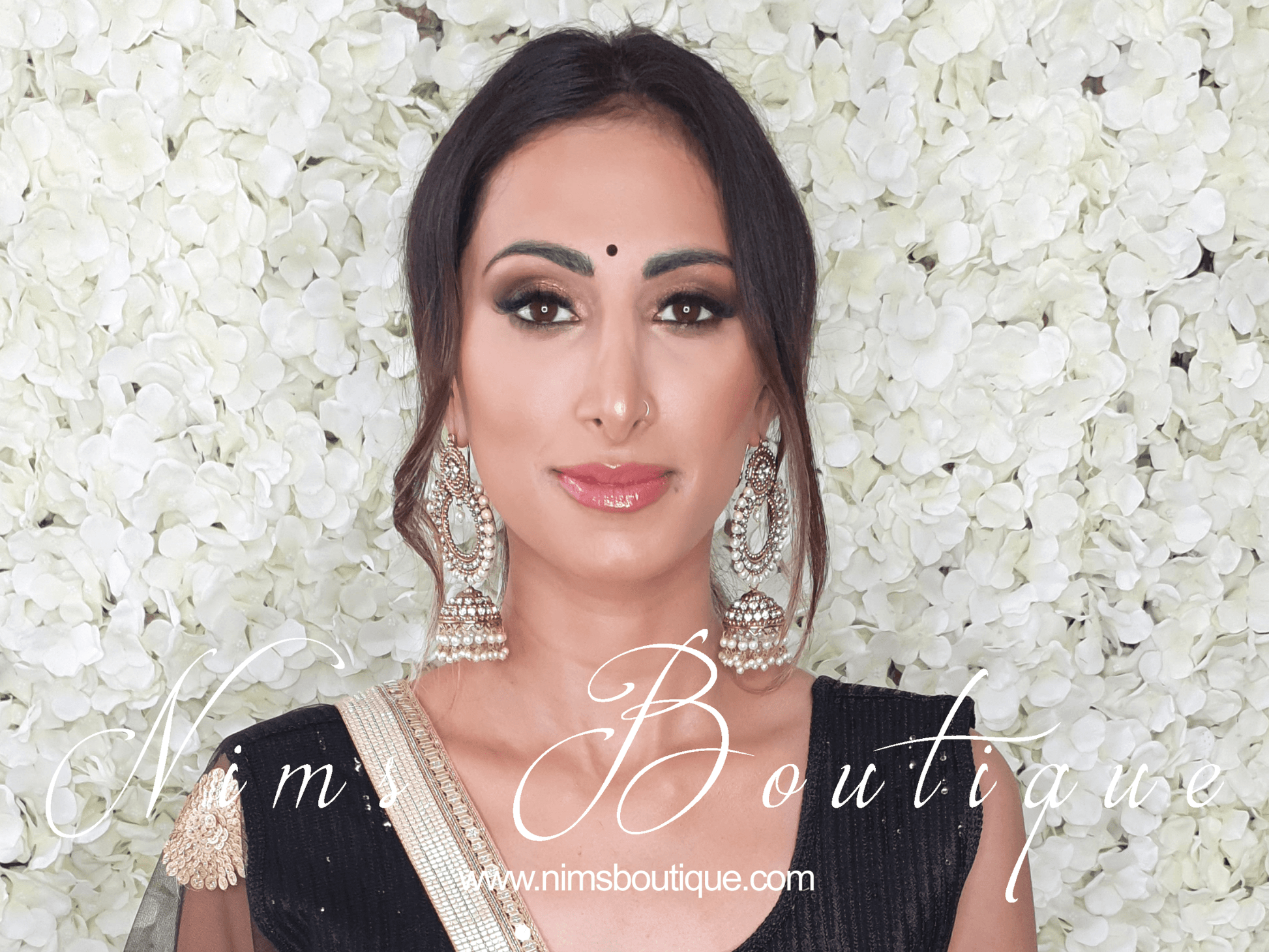 Nims Boutique Nish Antique Gold & Pearl Chumka Earrings