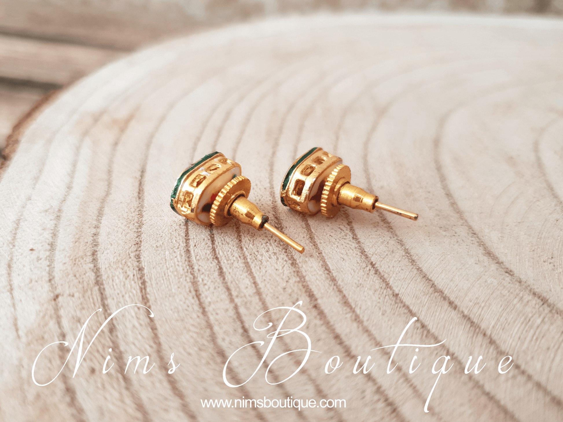 Nims Boutique Kundan Uncut Stone stud earrings