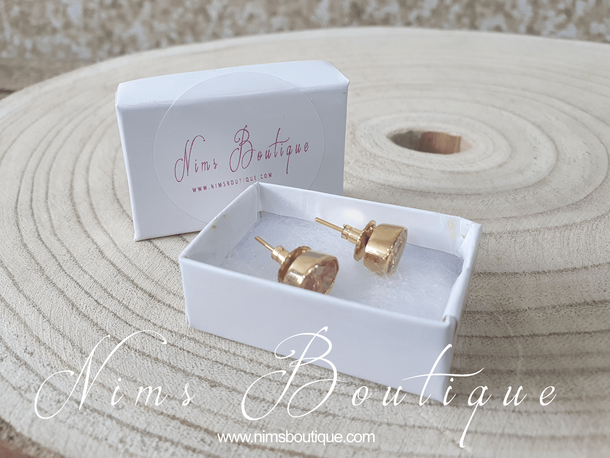 Nims Boutique The NB Gold stud earrings