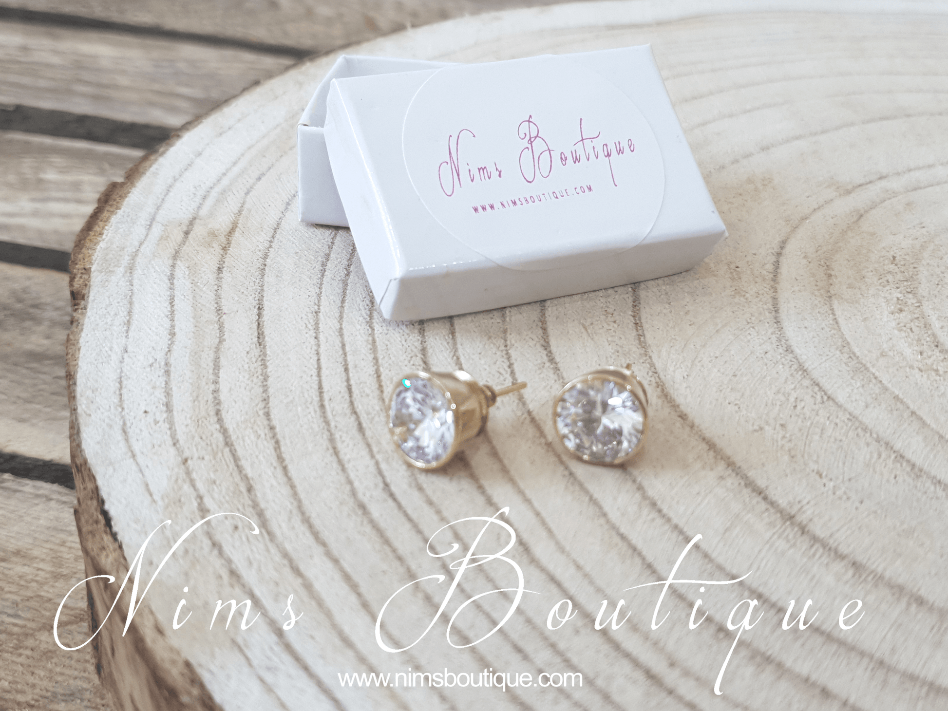 Nims Boutique The NB Clear stud earrings