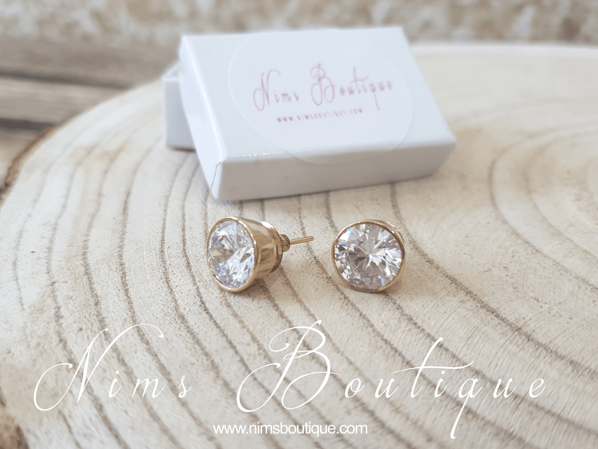 Nims Boutique The NB Clear stud earrings