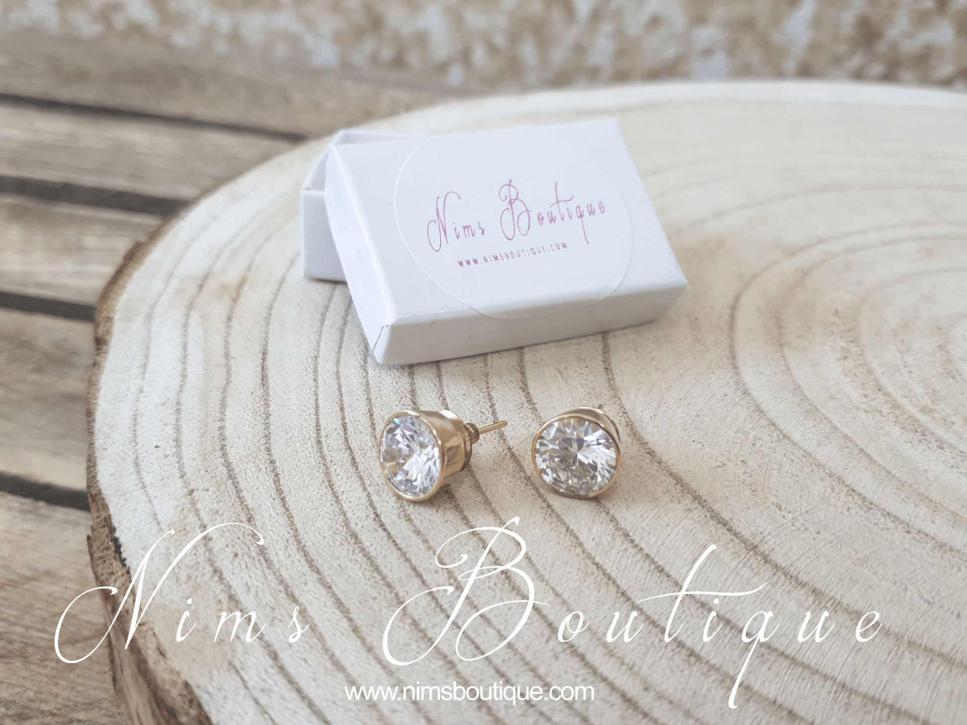 Nims Boutique The NB Clear stud earrings