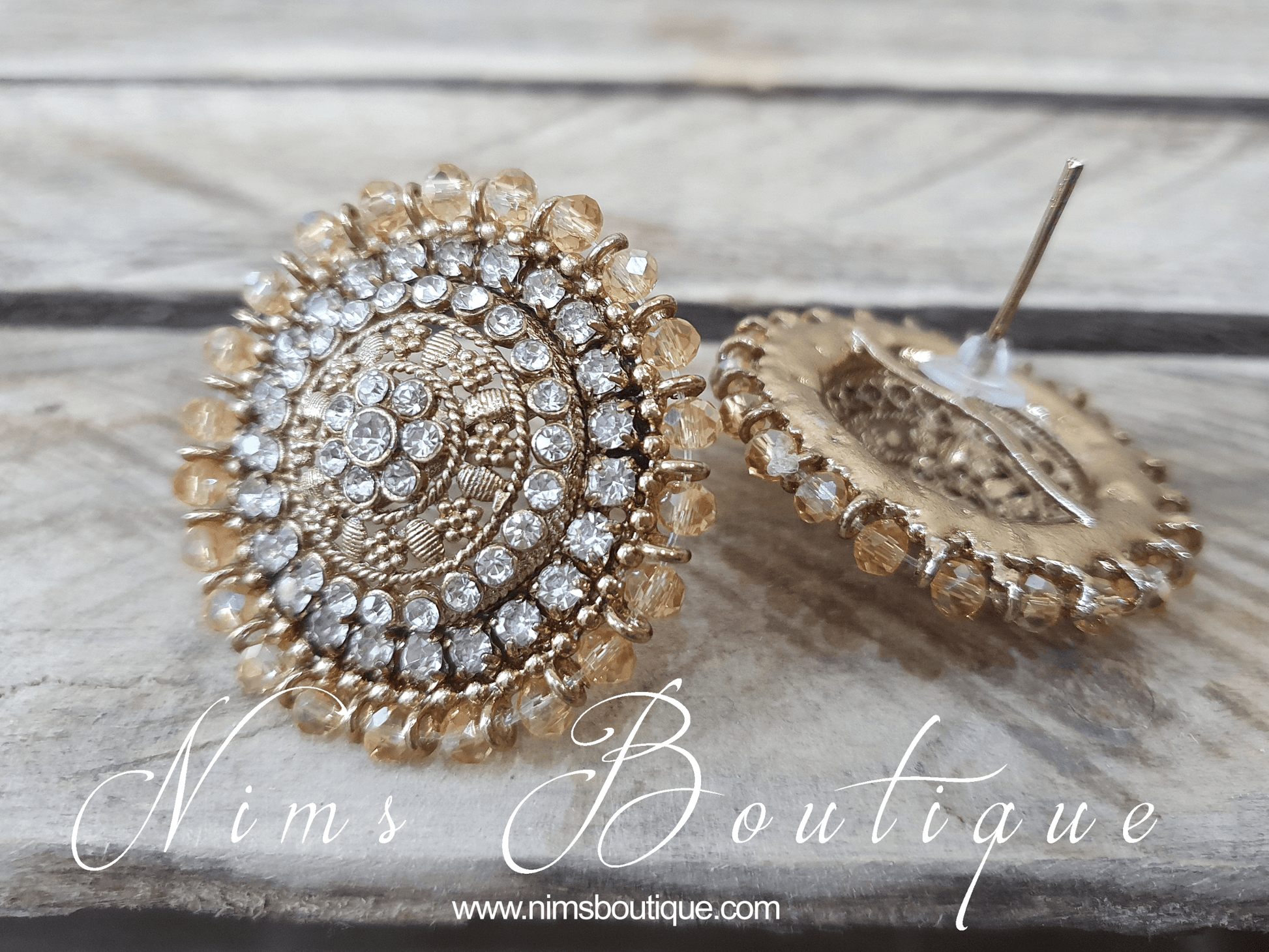 Nims Boutique Large Royal Gold Stud earrings