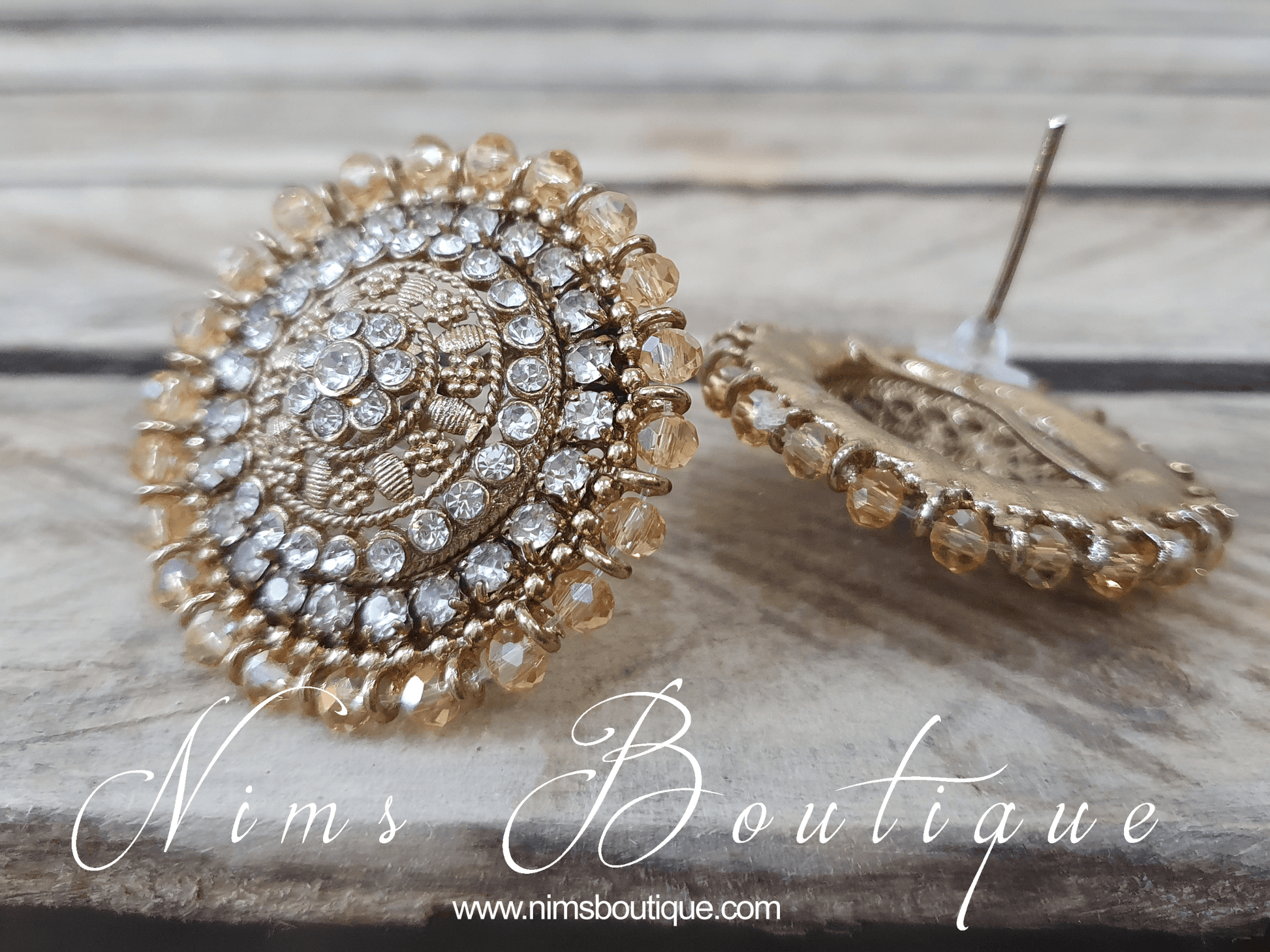 Nims Boutique Large Royal Gold Stud earrings