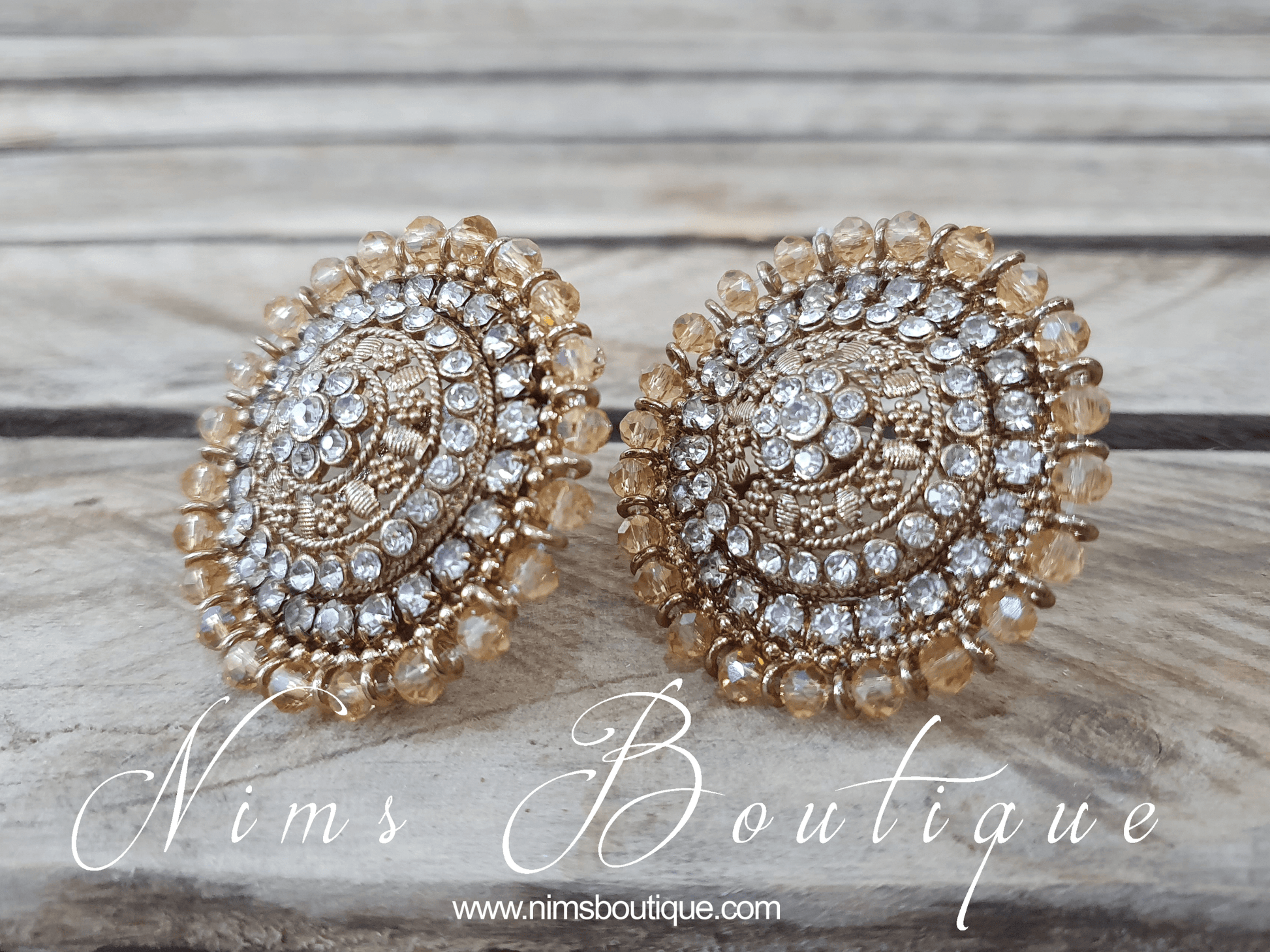 Nims Boutique Large Royal Gold Stud earrings