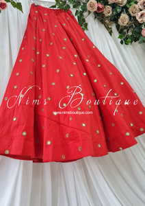 Rani Luxury Red Silk Mirror readymade skirt/lehnga (size 4-20)