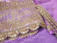 Luxury Unstitched Lilac Brocade Sequin Suit