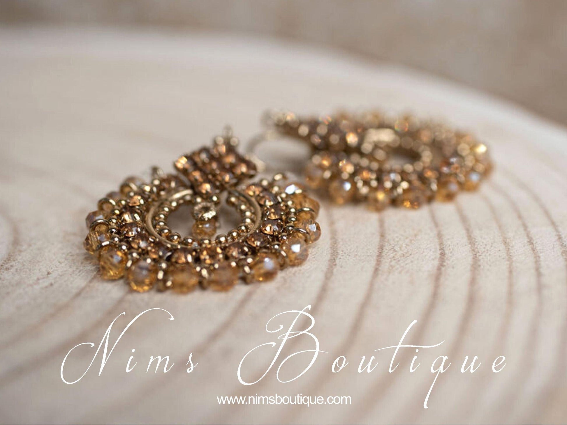 Nims Boutique Vidya Gold Stone Earrings