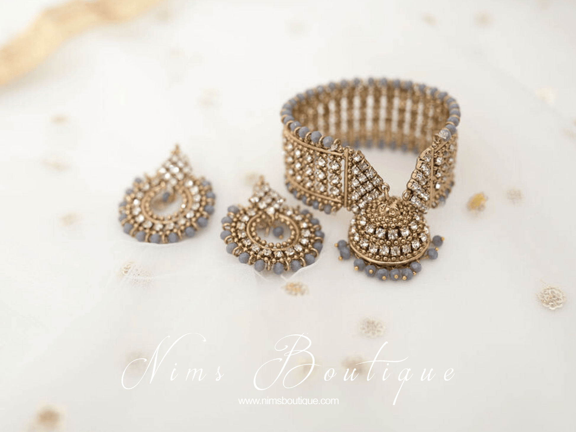 Nims Boutique Vidya Grey Earrings