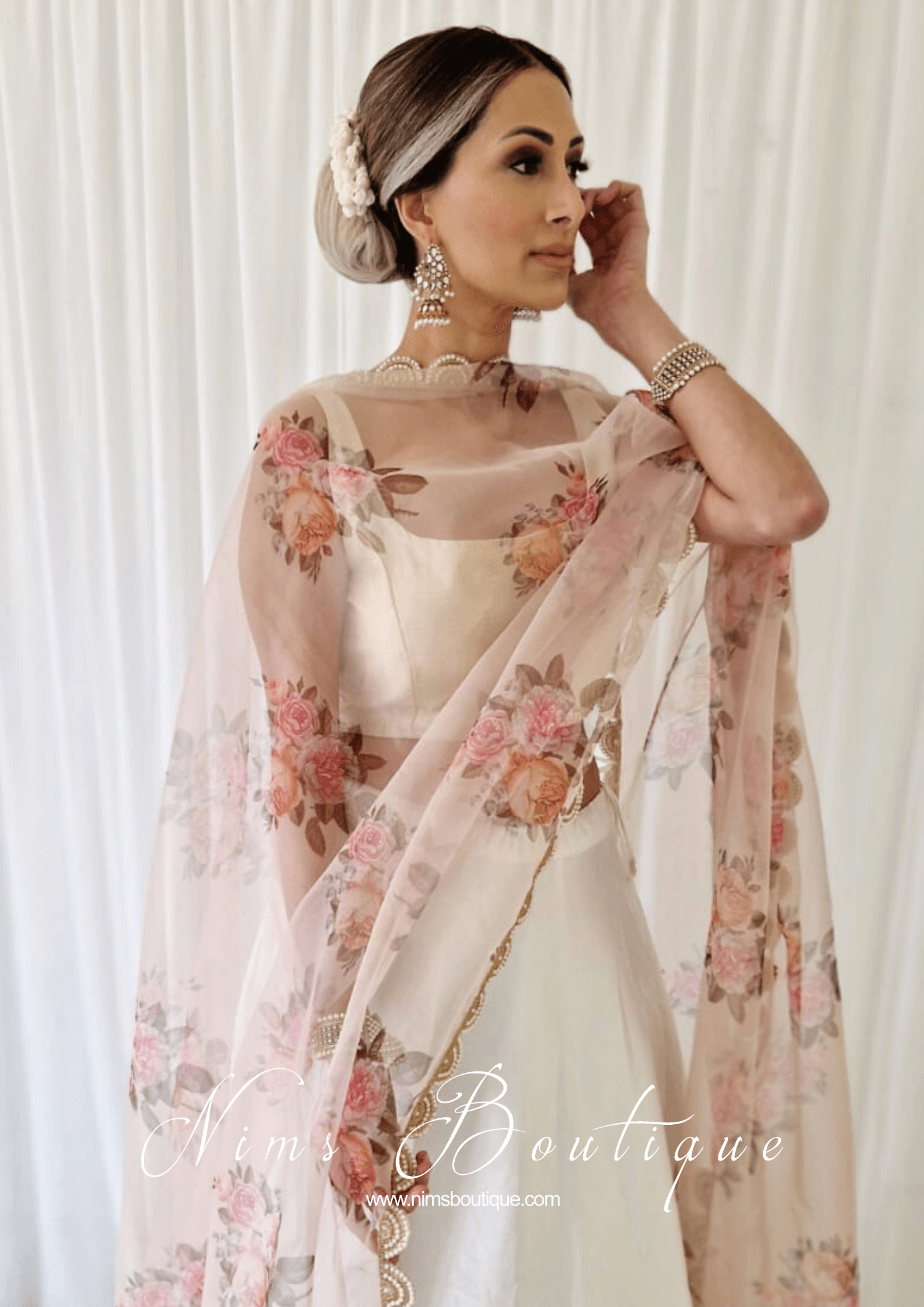 Nims Boutique Nandini Maharani Antique Gold & Pearl Chumke