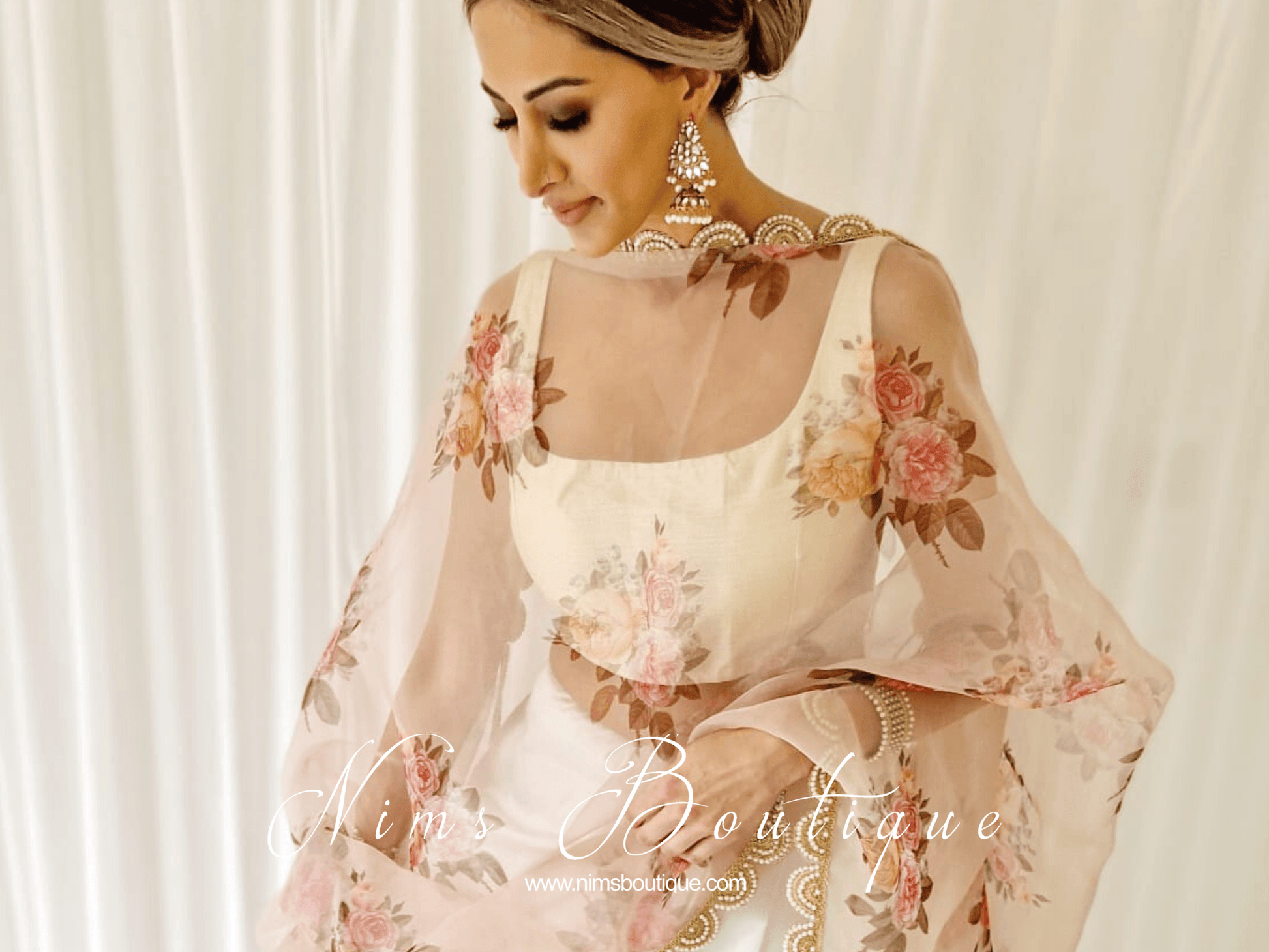 Nims Boutique Nandini Maharani Antique Gold & Pearl Chumke