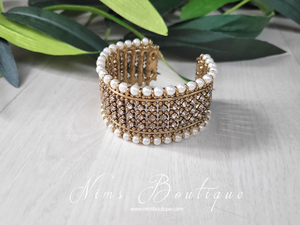 Royal Pearl Stone Cuff Bracelet