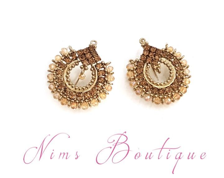 Nims Boutique Vidya Gold Stone Earrings