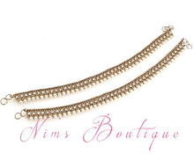 Pair of Royal Antique Gold & Pearl Anklets - Nims Boutique