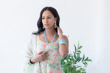 Nishita Light Blue & Pink Meenakari Haar Set