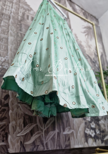 Rani Luxury Raw Silk Mint Mirror readymade skirt/lehnga (size 4-24)
