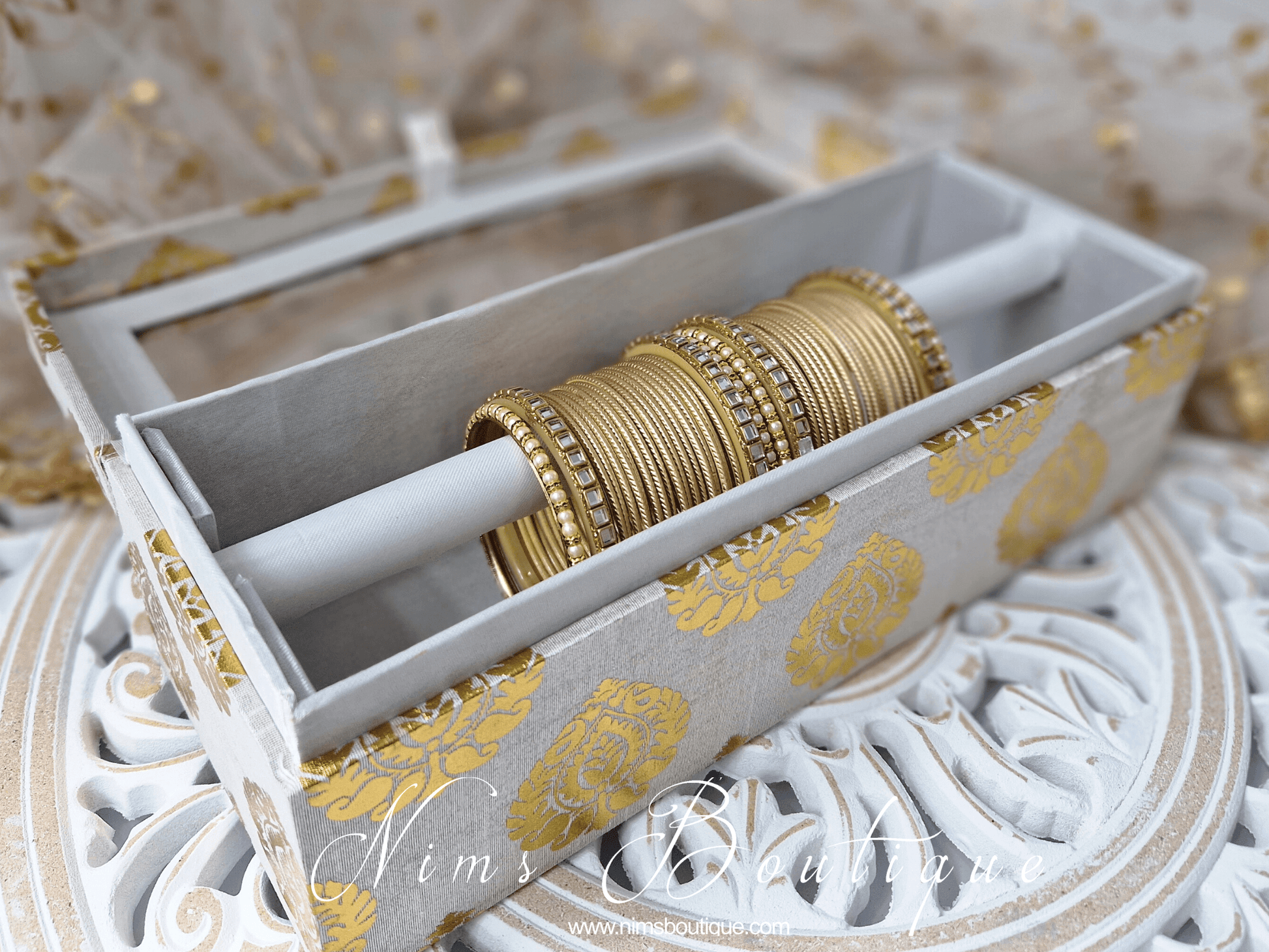 Nims Boutique Gold & Kundan Set of Bangles GBN