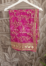 Mahi Luxury Cerise Pink Organza Embroidered Dupatta/Chunni