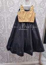Black Raw Plain Semi stitched skirt/lehnga