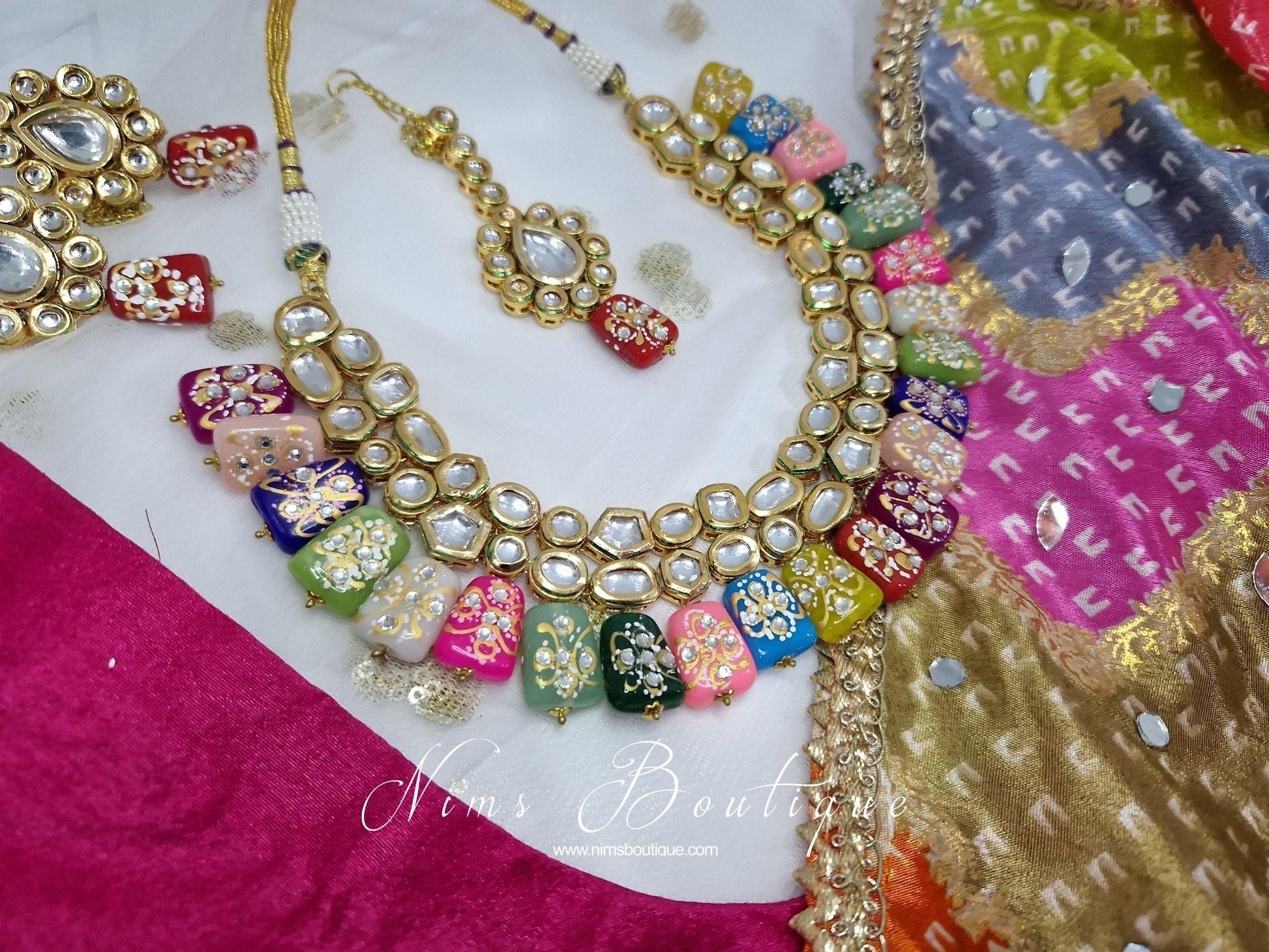 Nims Boutique Limited Edition Multicolour Akira Kundan Set