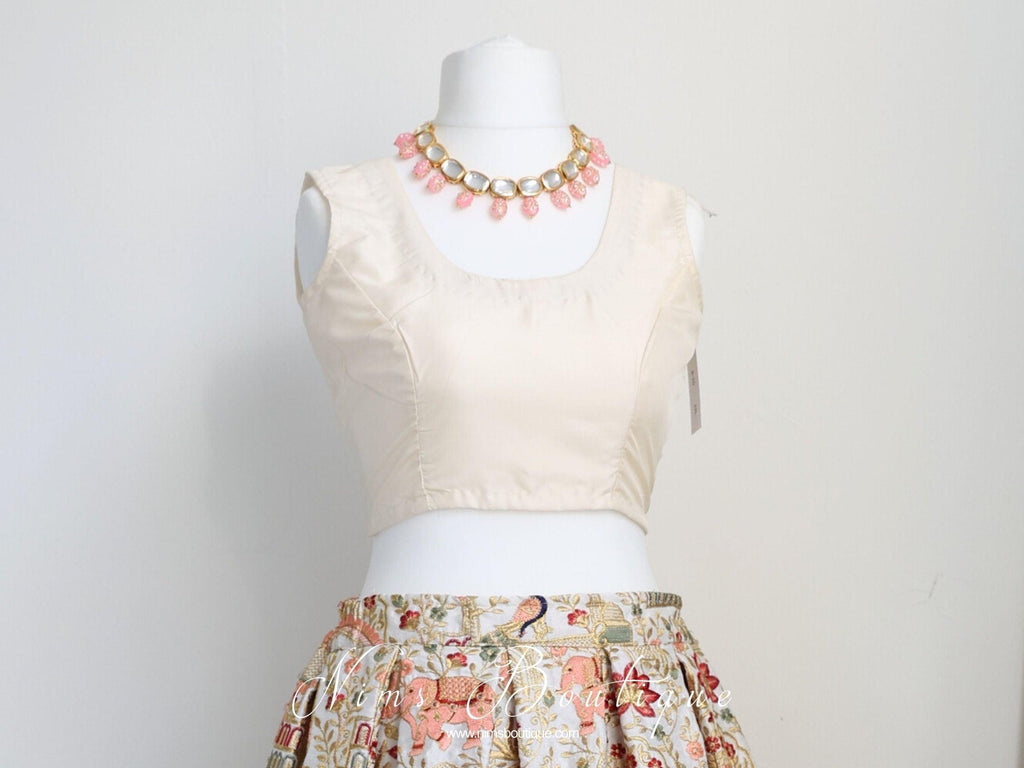 Nims Boutique The NB Cream Sleeveless Silk Blouse 4-24