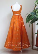 Rani Luxury Orange Mirror readymade lehnga skirt (sizes 4-26)