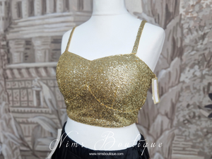 Gia Gold Sequin Strap Blouse (various sizes)