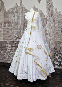 Rani Luxury White Mirror readymade skirt/lehnga (size 4-22)
