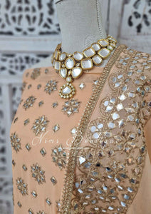 Luxury Unstitched Peach Gharara Suit