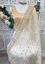 Nims Boutique Mahi Luxury Ivory Organza Embroidered Dupatta/Chunni