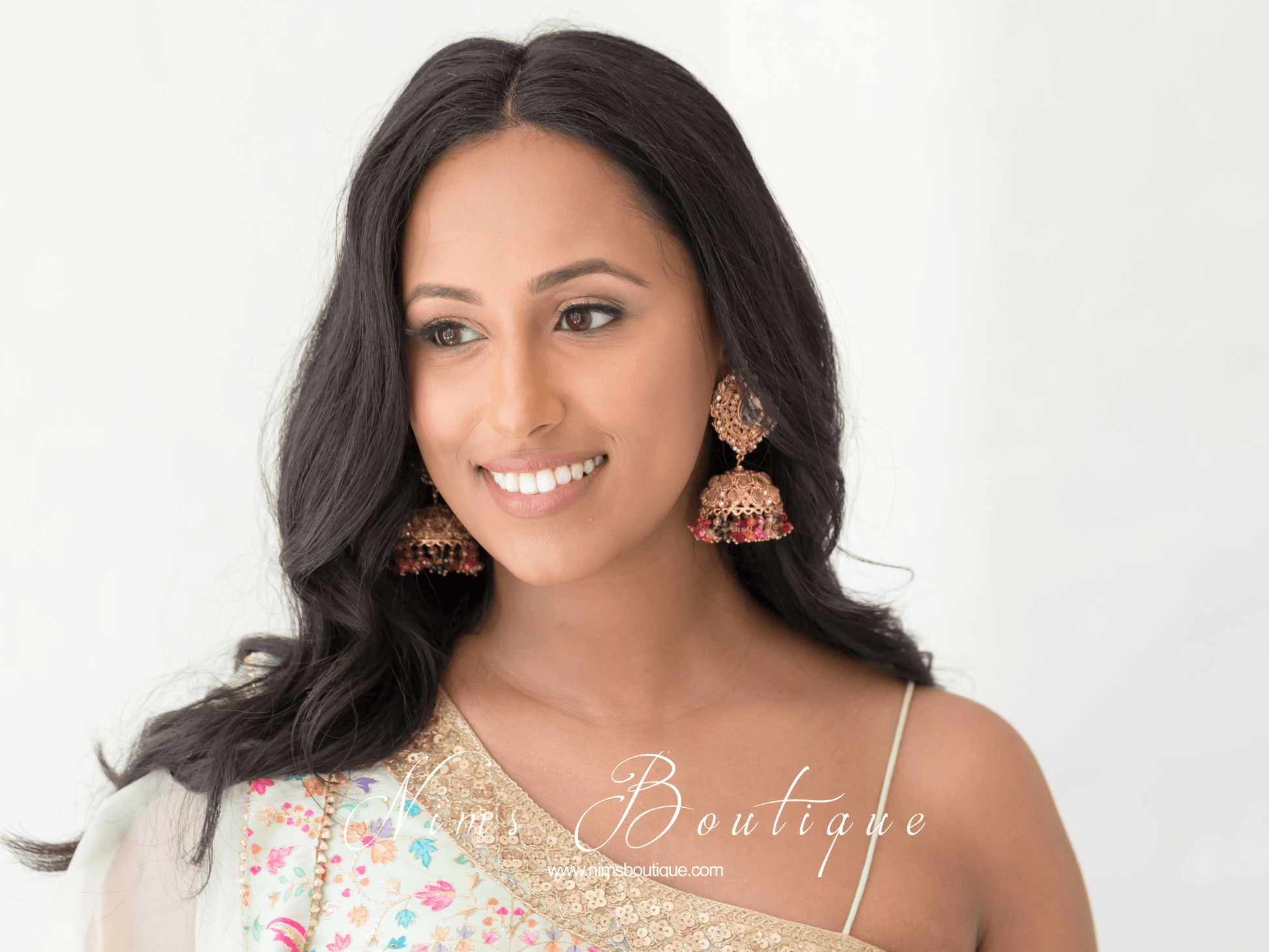 Nims Boutique Anjali Multicolour Chumke with earring chains