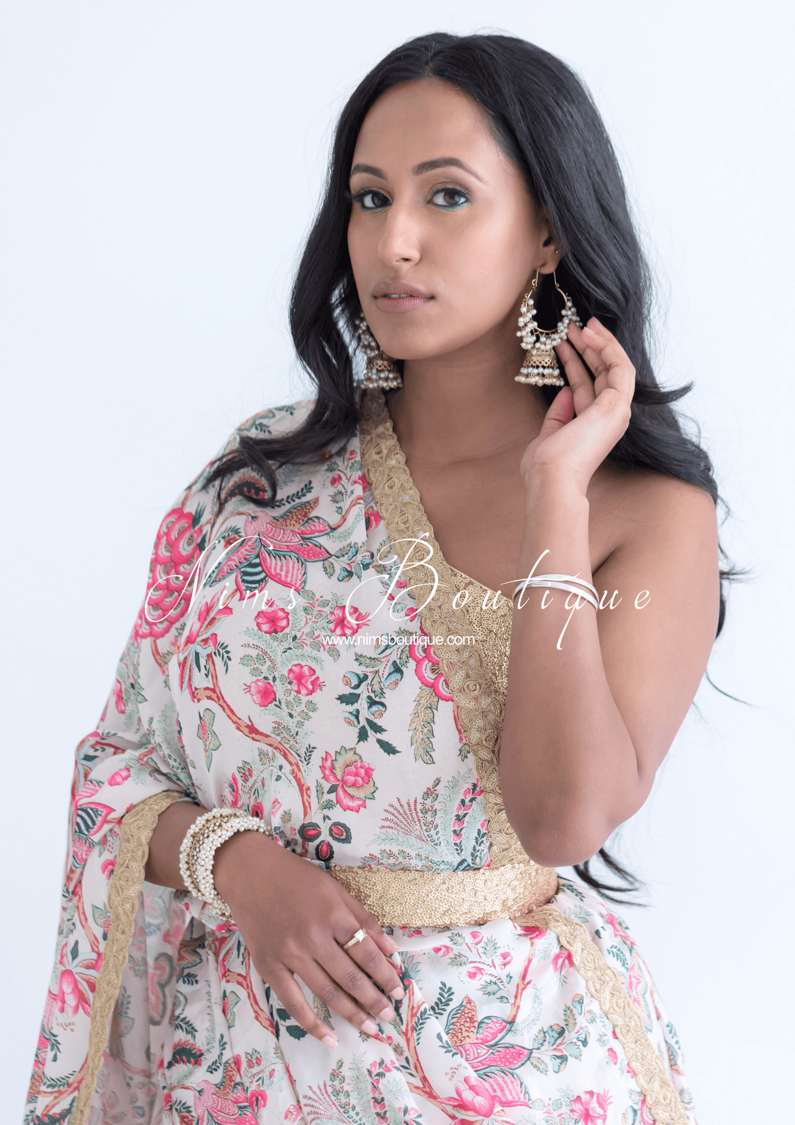 Nims Boutique Kitara Satin Print readymade skirt/lehnga sizes 6-22