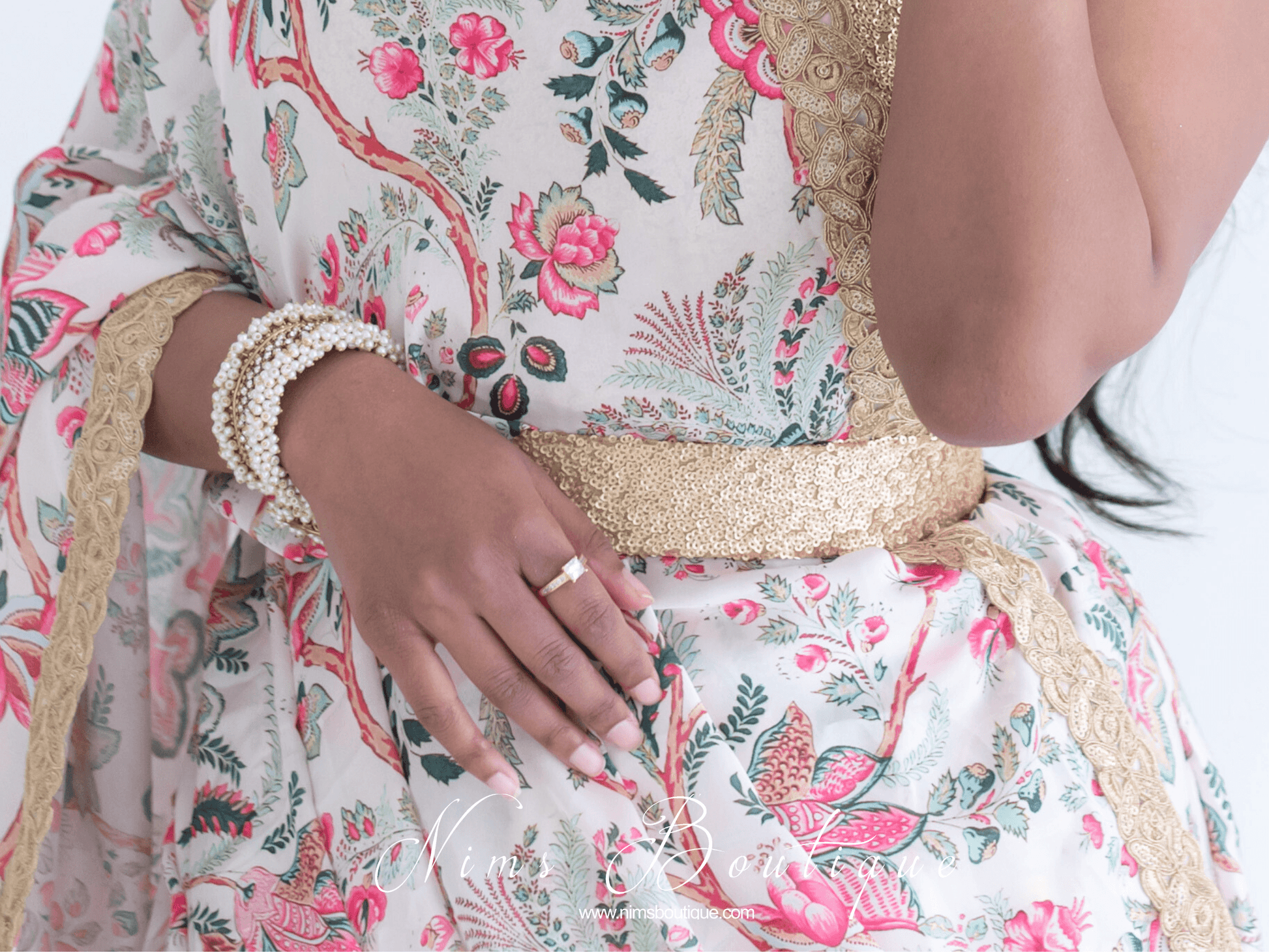 Nims Boutique Luxury Rose Gold Sequin Belt