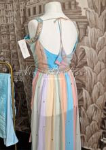 Pastel Blue Multicolour Stripe Trouser & Pajami Suit (Size 10-12)