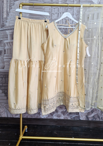 Gold Thread Embroidered Sharara Suit (18-20)