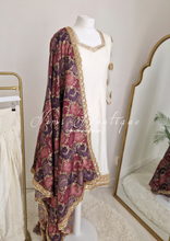 The NB Classic Long Sleeved Ivory Silk & Multicolour Salwar Suit (8-20)