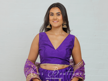 Rupa Cadbury Purple Luxury Silk V Neck Blouse (size 4-22)