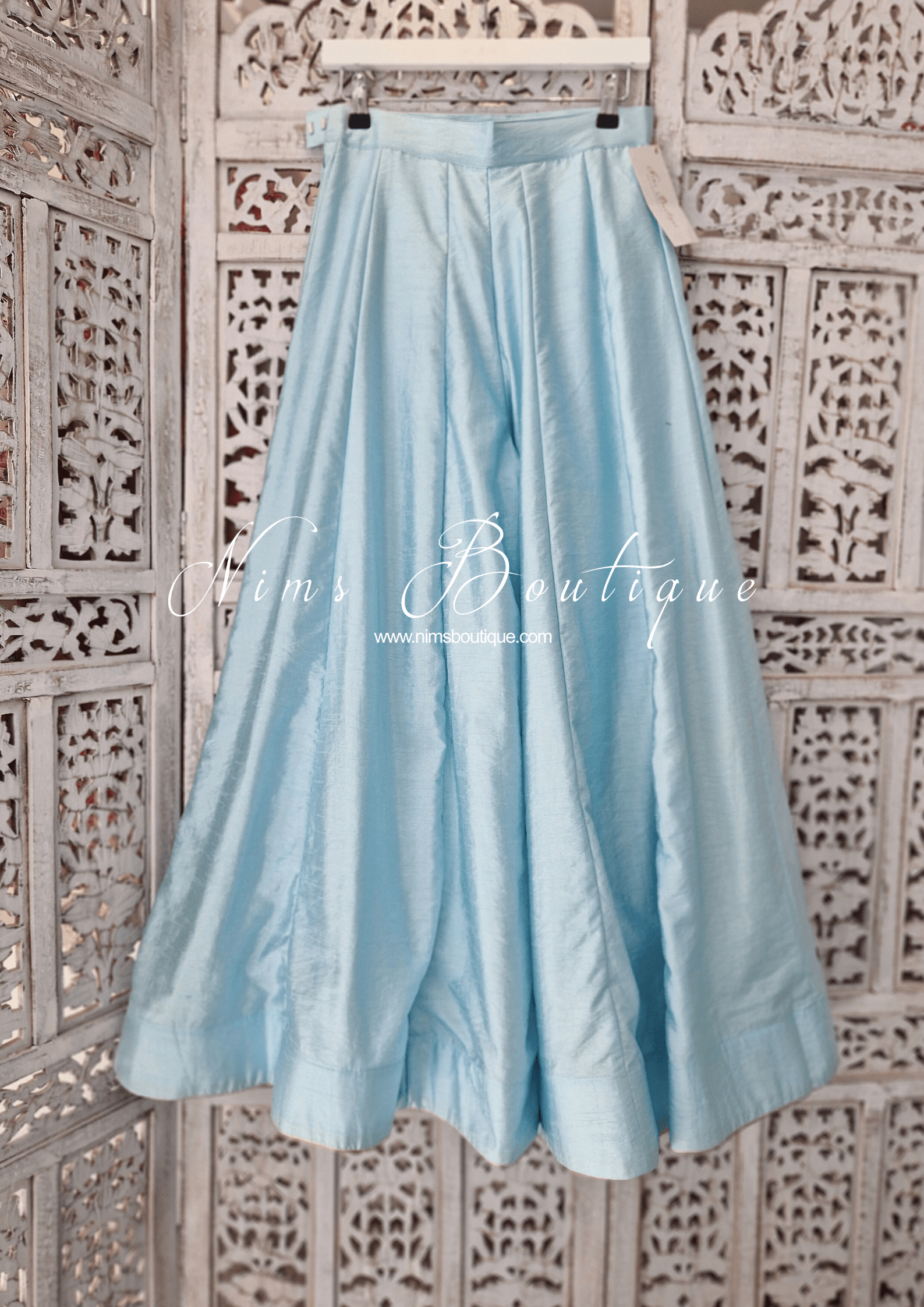 Nims Boutique Arya Powder Blue Flared Trousers sizes 4-14