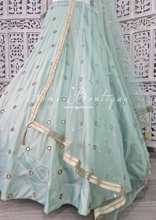 Mint Green Sequin Net Dupatta