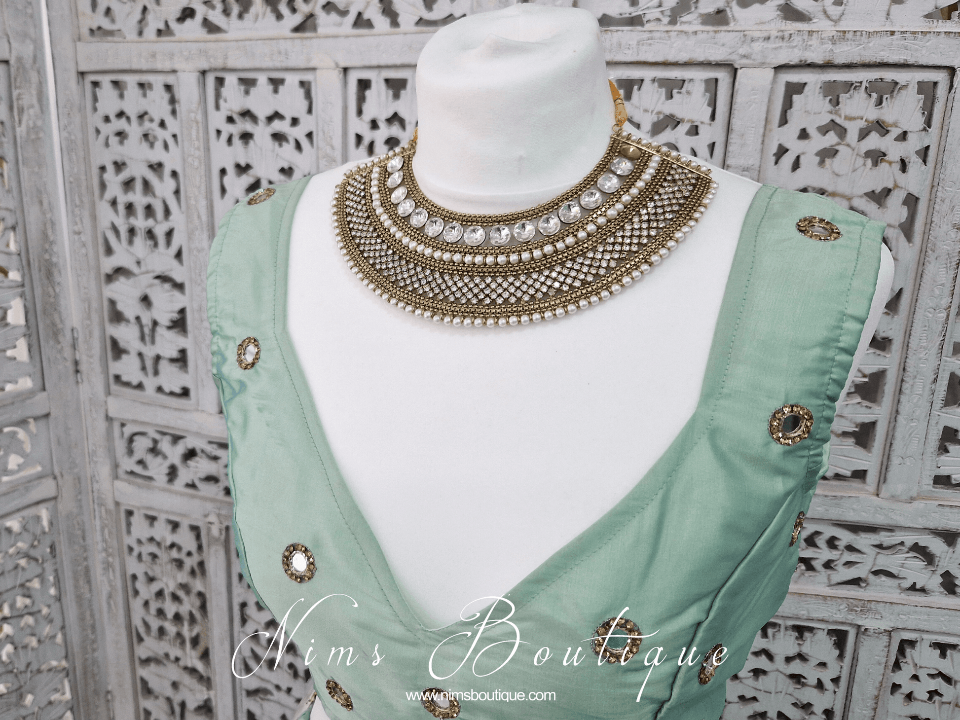 Nims Boutique Royal Jhanvi Antique Gold & Pearl necklace
