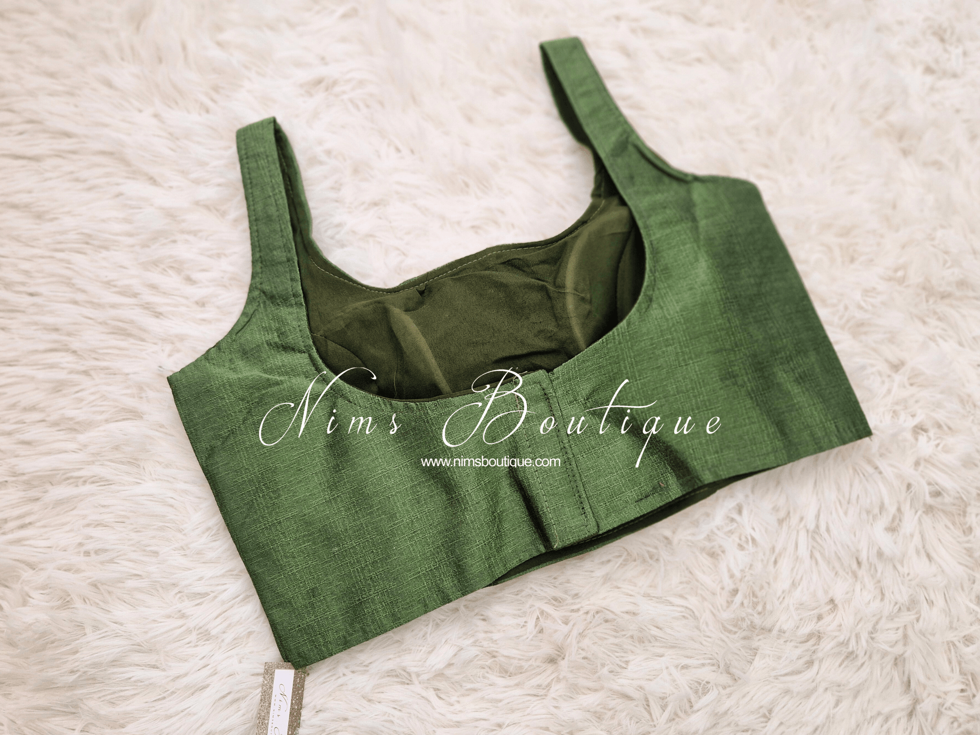 Nims Boutique The NB Mehndi Green Blouse 12-14