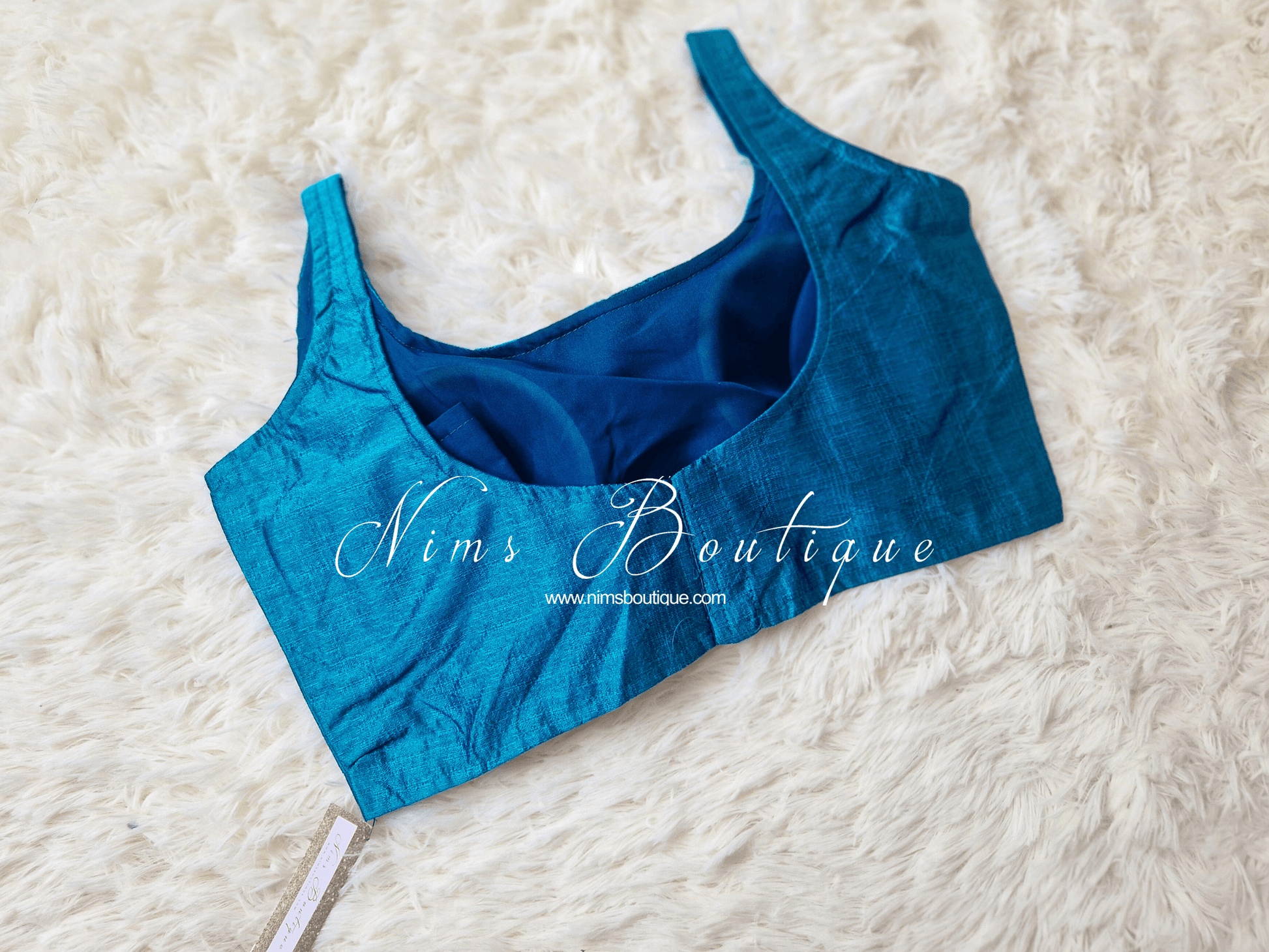 Nims Boutique The NB Peacock Blue Blouse 12-14