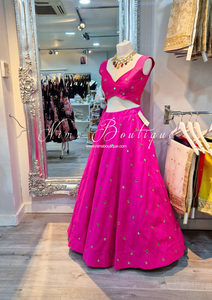 Rani Luxury Hot Pink Mirror readymade skirt/lehnga (sizes 4-22)